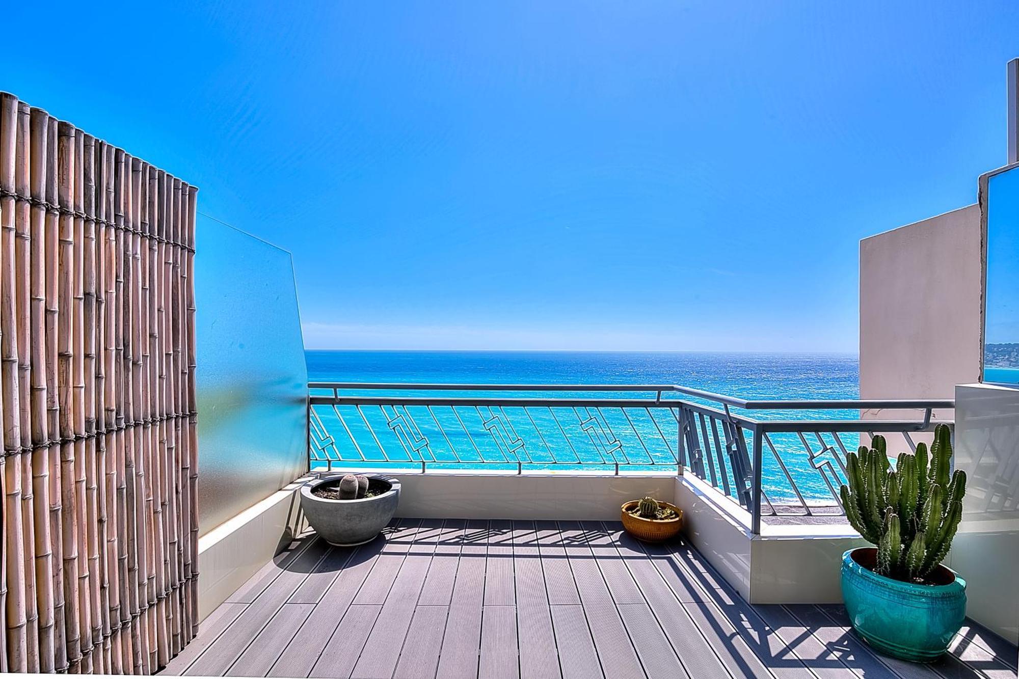 Le Florentina, Dernier Etage Avec Terrasse, Vue Sur La Baie Des Anges Apartment Nice Luaran gambar